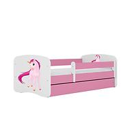 Łóżko Dziecięce Babydreams+Sz+M Różowe 80x160 Jednorożec