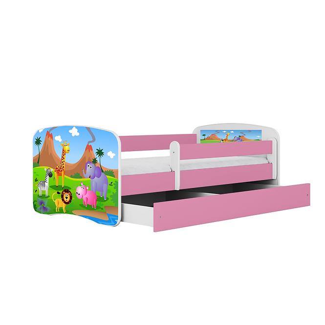 Łóżko Dziecięce Babydreams+Sz+M Różowe 80x160 Safari