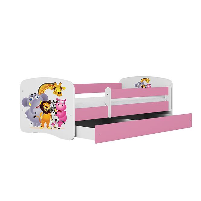 Łóżko Dziecięce Babydreams+Sz+M Różowe 80x160 Zoo
