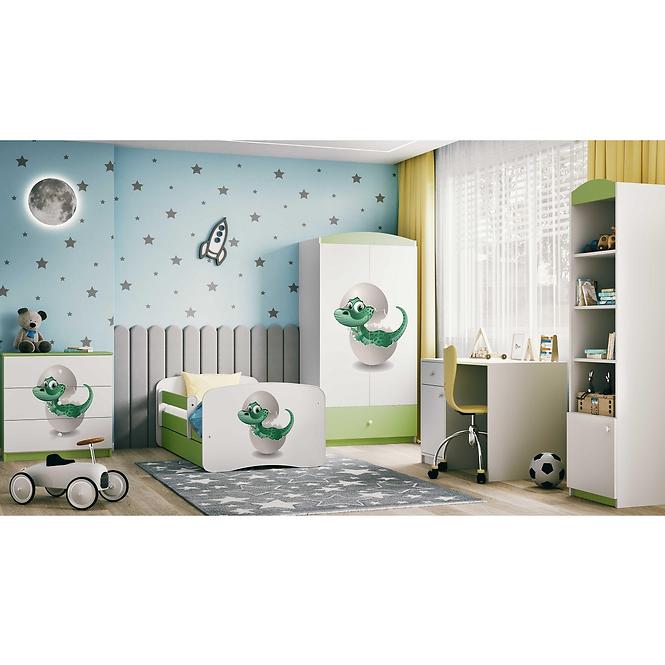 Łóżko Dziecięce Babydreams+Sz+M Zielone 80x160 Dino