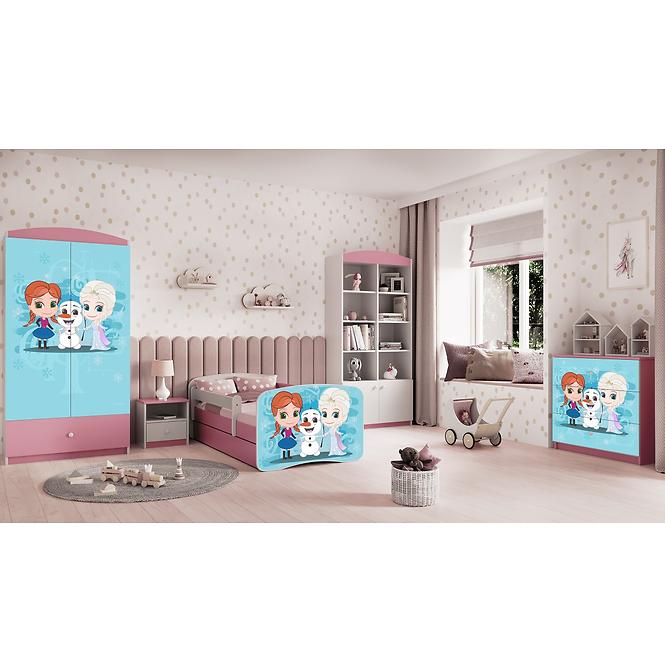 Łóżko Dziecięce Babydreams+Sz+M Różowe 80x180 Kraina Lodu
