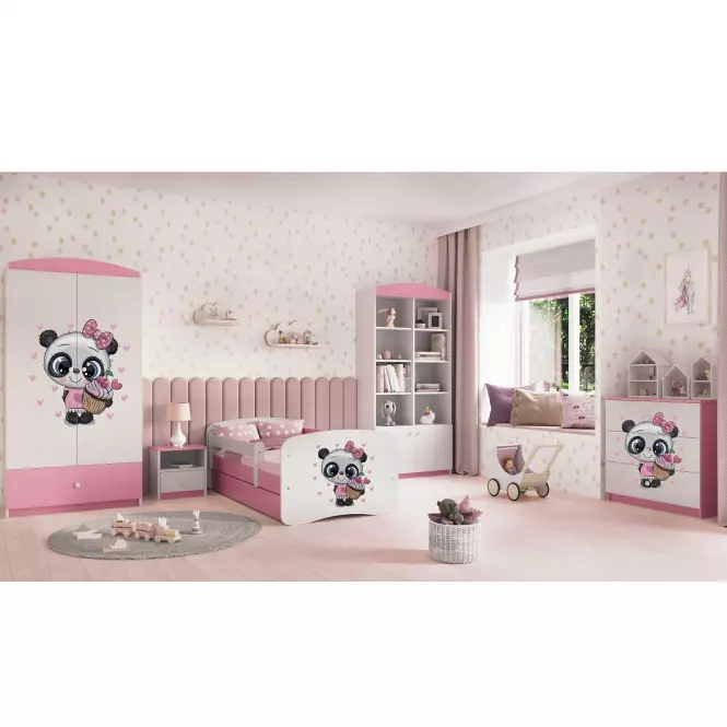 Łóżko Dziecięce Babydreams+Sz+M Różowe 80x180 Panda