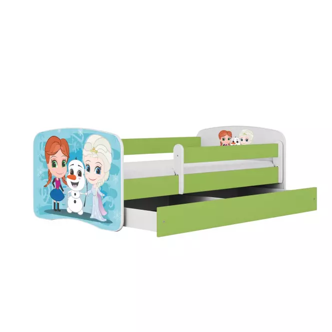 Łóżko Dziecięce Babydreams+Sz+M Zielone 80x180 Kraina Lodu