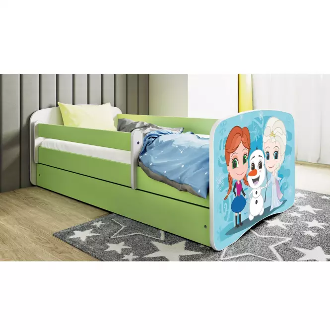 Łóżko Dziecięce Babydreams+Sz+M Zielone 80x180 Kraina Lodu