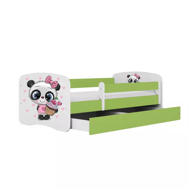 Łóżko Dziecięce Babydreams+Sz+M Zielone 80x180 Panda