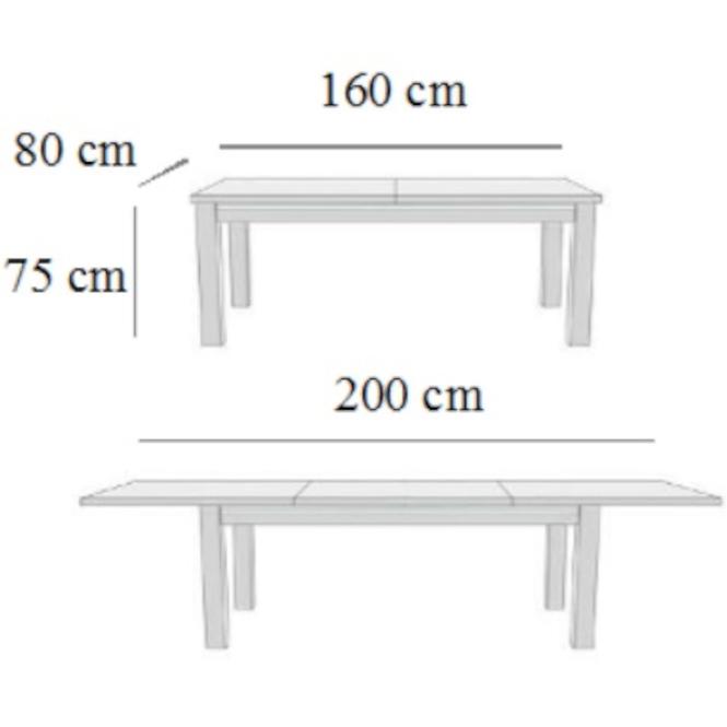 Stół rozkładany ST28 160/200x80cm L trufla B