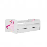 Łóżko Dziecięce Babydreams+Sz+M Biały 80x180 Jednorożec