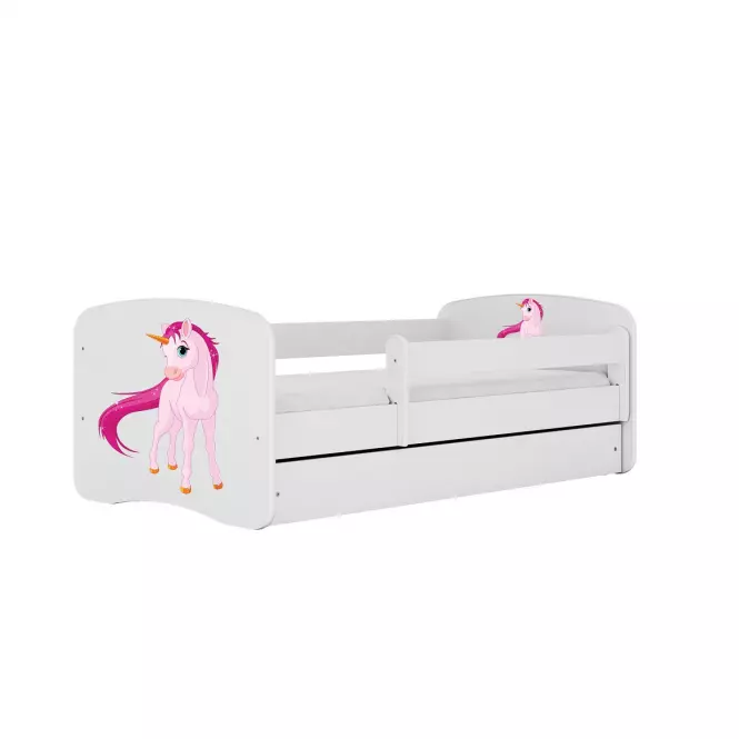 Łóżko Dziecięce Babydreams+Sz+M Biały 80x180 Jednorożec