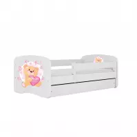 Łóżko Dziecięce Babydreams+Sz+M Biały 80x180 Miś Motyl