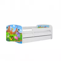 Łóżko Dziecięce Babydreams+Sz+M Biały 80x180 Safari