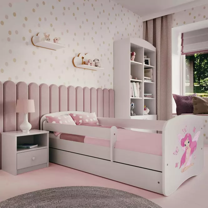 Łóżko Dziecięce Babydreams+Sz+M Biały 80x180 Wróżka 1