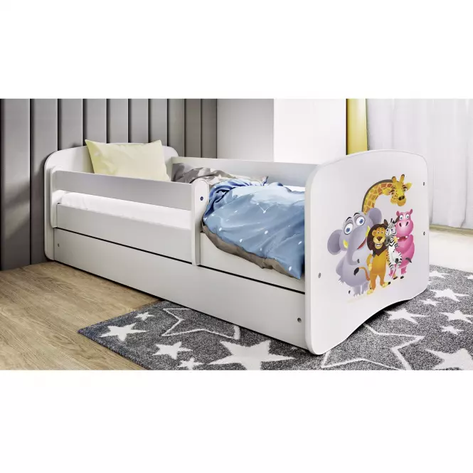Łóżko Dziecięce Babydreams+Sz+M Biały 80x180 Zoo