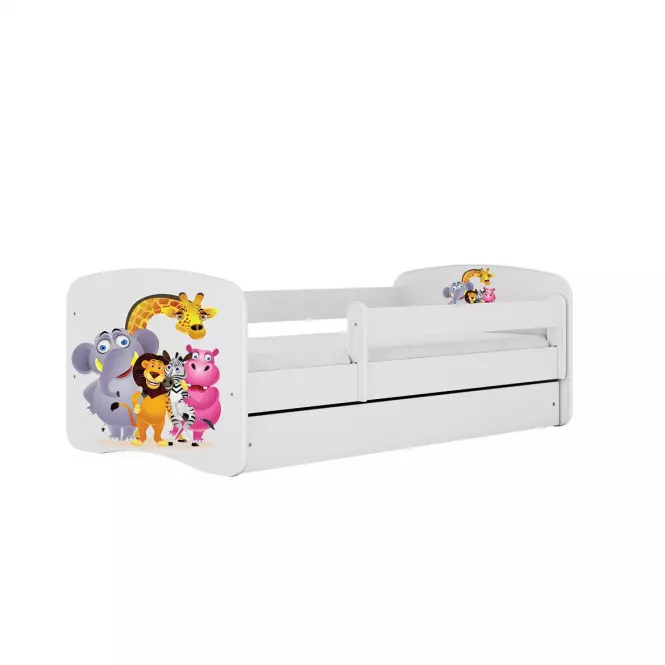 Łóżko Dziecięce Babydreams+Sz+M Biały 80x180 Zoo