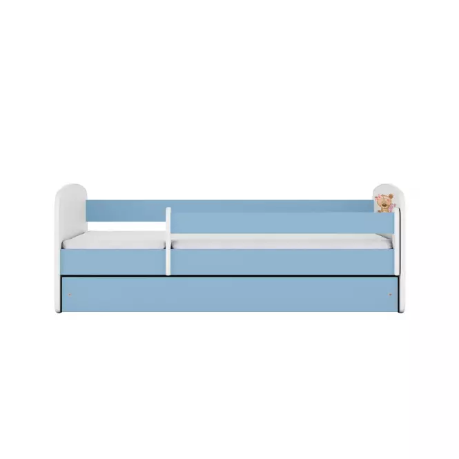 Łóżko Dziecięce Babydreams+Sz+M Niebieski 80x180 Miś Kwiatki