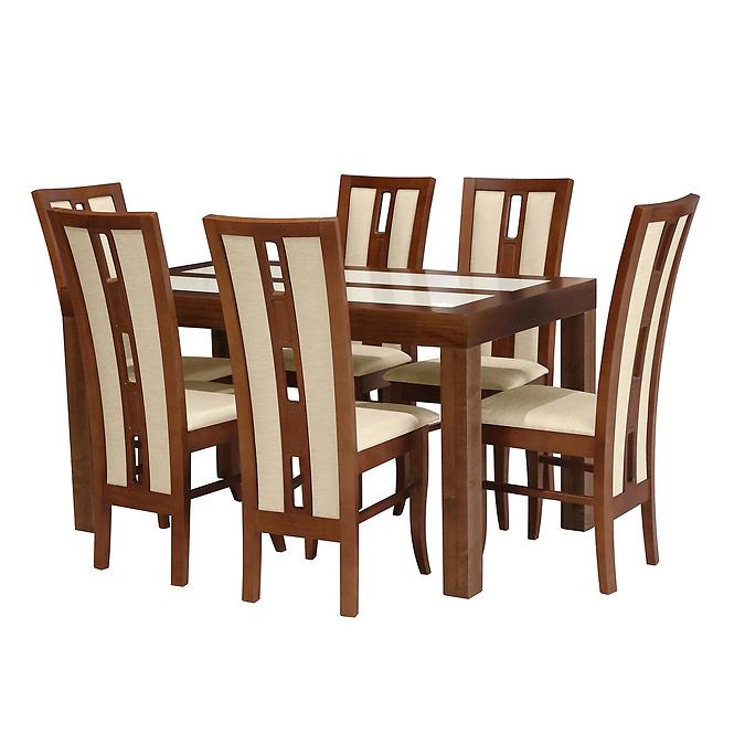 Zestaw stół i krzesła Sylwia 1+6 ST 402 KR347 BR233 savi1 LT beige