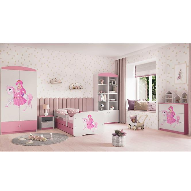 Łóżko Dziecięce Babydreams+Sz+M Różowe 80x180 1 Księżniczka