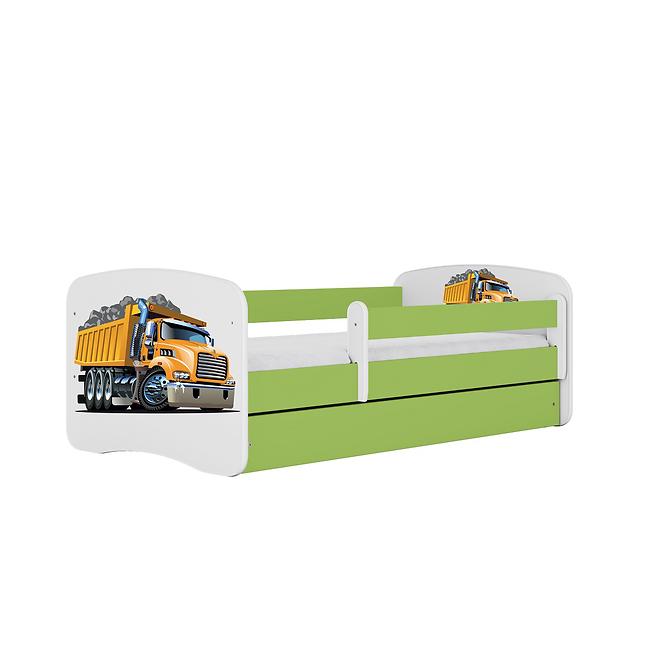Łóżko Dziecięce Babydreams+Sz+M Zielone 80x180 Ciężarówka
