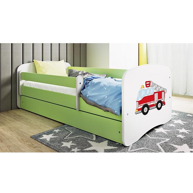 Łóżko Dziecięce Babydreams+Sz+M Zielone 80x180 Straż Pożarna