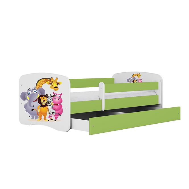 Łóżko Dziecięce Babydreams+Sz+M Zielone 80x180 Zoo