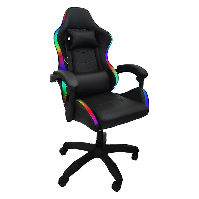 Fotel gamingowy DS90122P czarny/RGB
