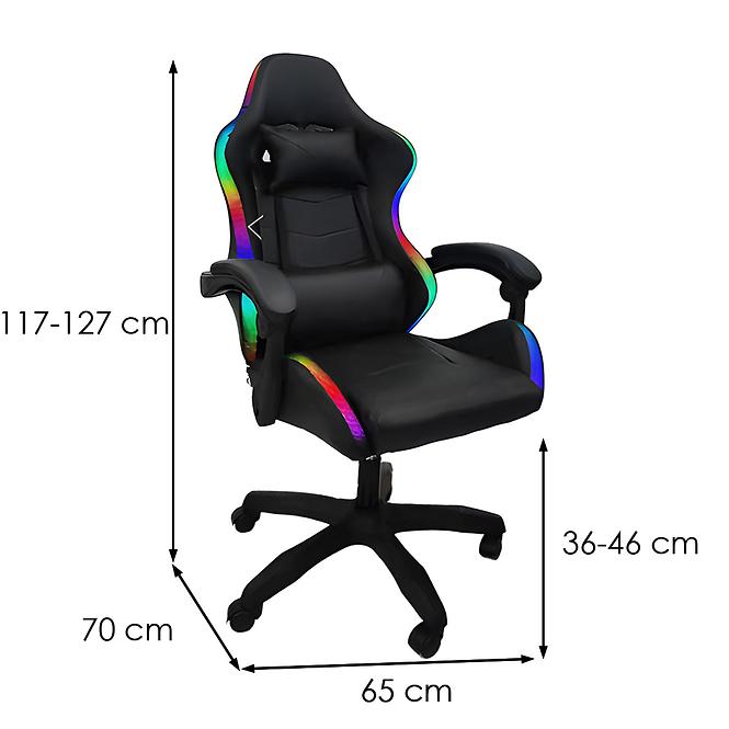 Fotel gamingowy DS90122P czarny/RGB
