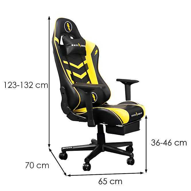 Fotel gamingowy Leander 8691 czarny/żółty