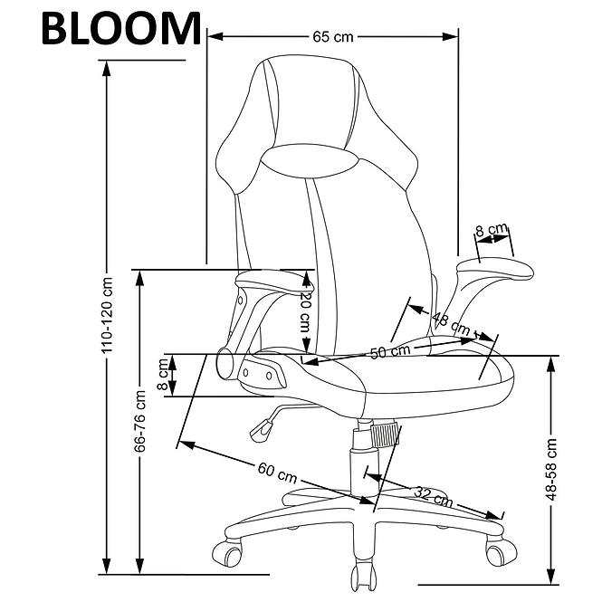 Fotel obrotowy Bloom czarny/popiel
