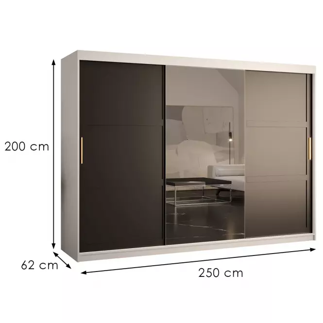 Szafa Amiro 2 250 biały/czarny