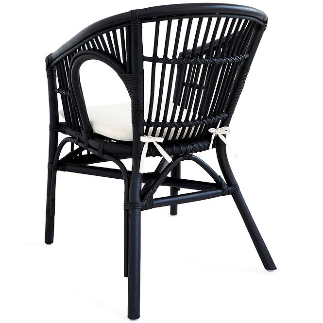Krzesło Dion z naturalnego rattanu czarne