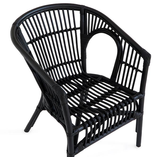 Krzesło Dion z naturalnego rattanu czarne