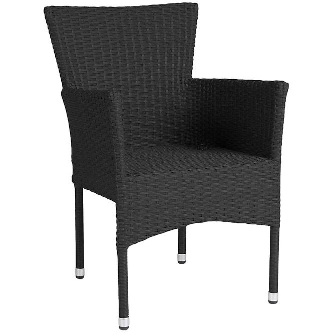 Krzesło ogrodowe technorattan kolor czarny