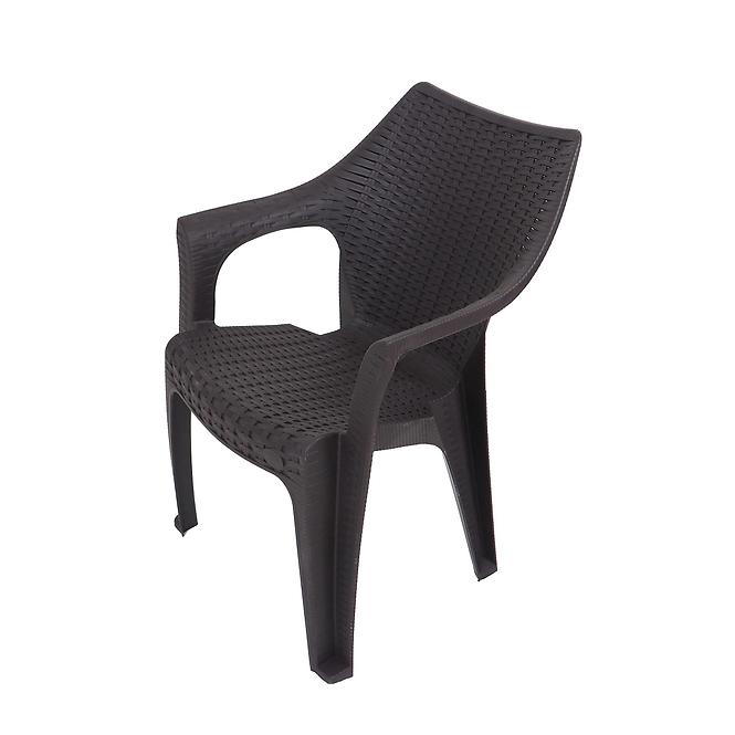 Krzesło plastikowe Ratan brązowe