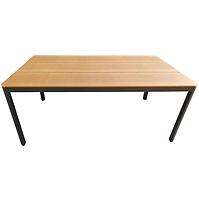 Aluminiowy stół z blatem polywood 180 x 100 x 74 cm brązowy