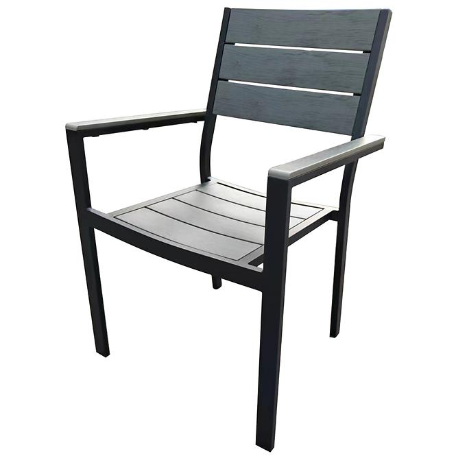 Aluminiowe krzesło ogrodowe szare