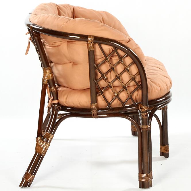 Krzesło Bahama z rattanu ciemny brąz/cappucino