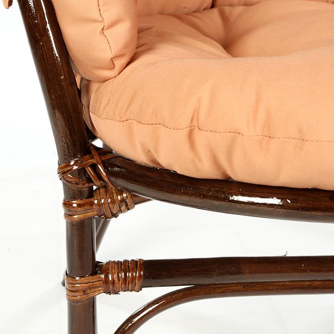 Krzesło Bahama z rattanu ciemny brąz/cappucino