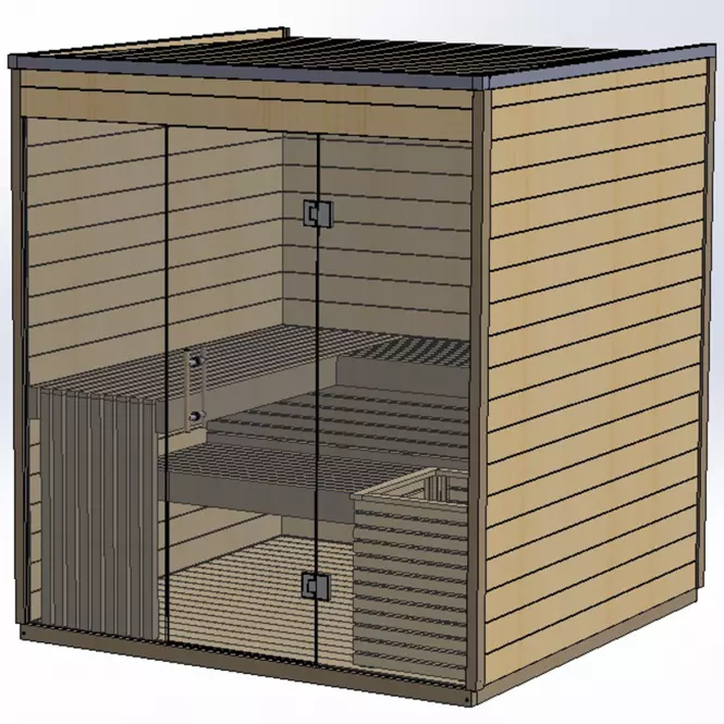 Sauna zewnętrzna przeszklona