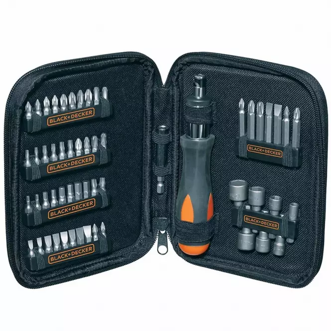 Black+Decker Zestaw Nasadek i Bitów 56szt A7104