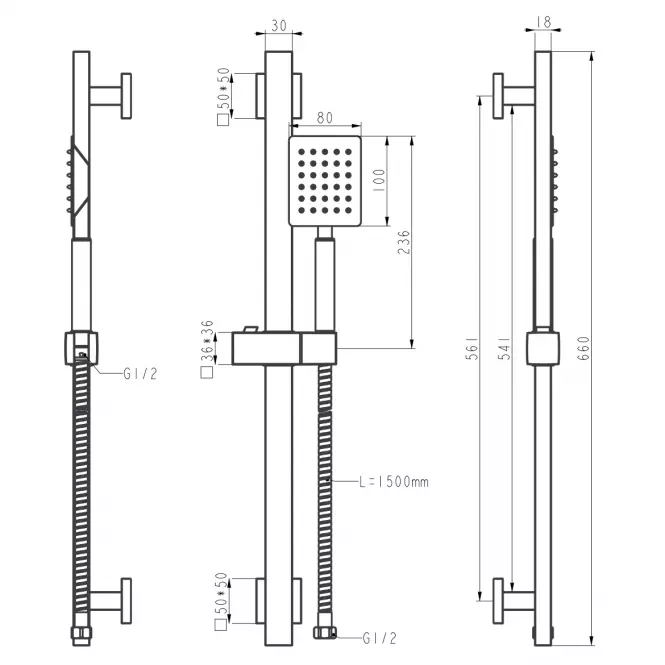 Zestaw natryskowy Remi X 1-F inox
