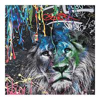 Obraz na płótnie 80x80 Abstrakcyjny lew – graffiti