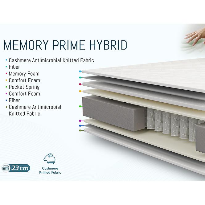 Materac Memory Prime Hybrid 160x200 H2 hybrydowy