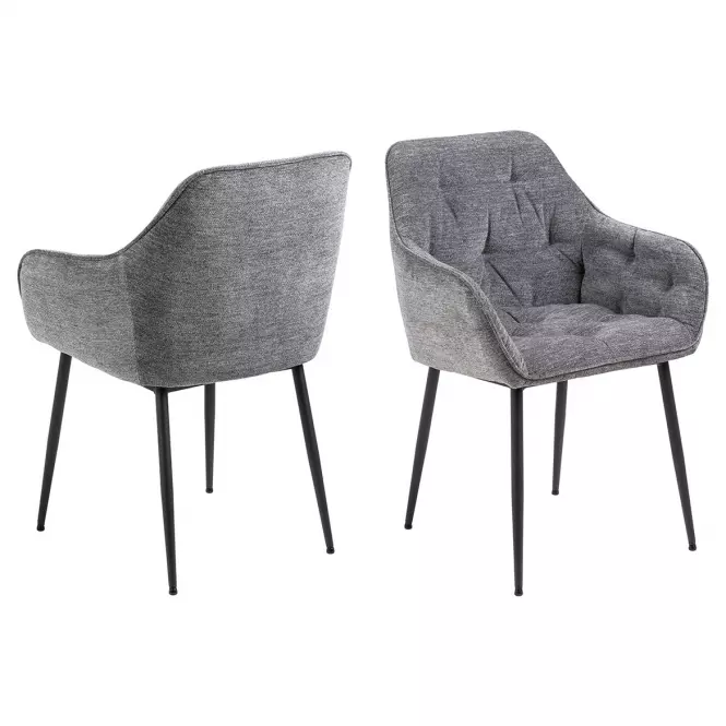 Krzesło do jadalni anthracite 2 szt