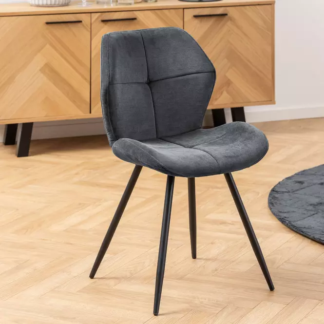 Krzesło do jadalni anthracite 2 szt,12