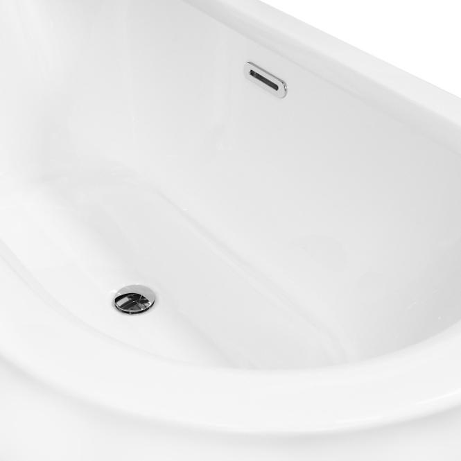 Wanna  wolnostojąca narożna Avita A-Line 170/75 L + syfon klik-klak chrom z przelewem slim