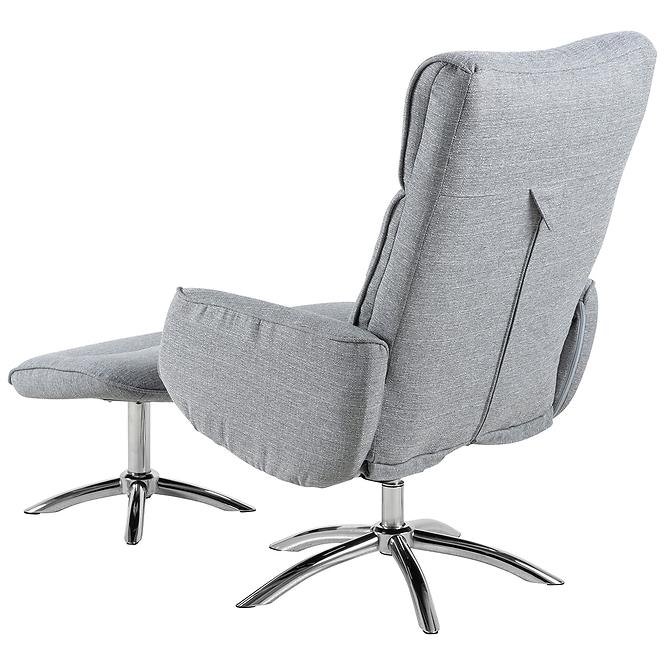 Fotel z podnóżkiem light grey