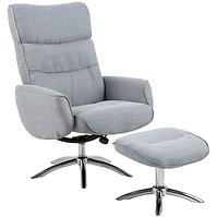 Fotel z podnóżkiem light grey
