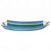 Hamak ogrodowy w paski 200x100cm niebieski