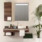 Lustro łazienkowe z oświetleniem LED 65 z włącznikiem dotykowym 50X70