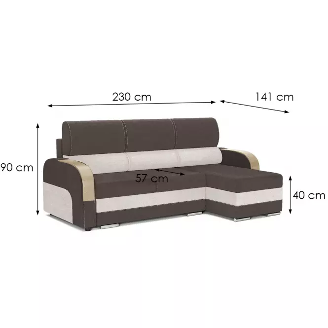Narożnik z funkcją spania Komo Element 5 + Element 17 uniwersalny