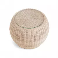 Stolik Quincy Round z naturalnego rattanu